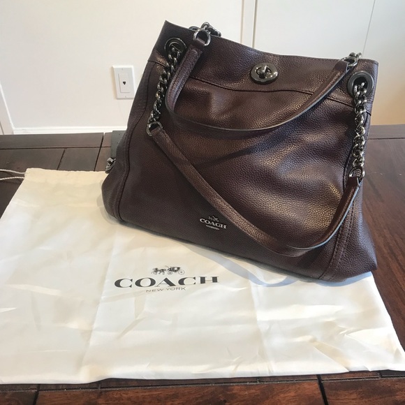 EUC Coach leather dark burgundy bag - Picture 1 of 8
